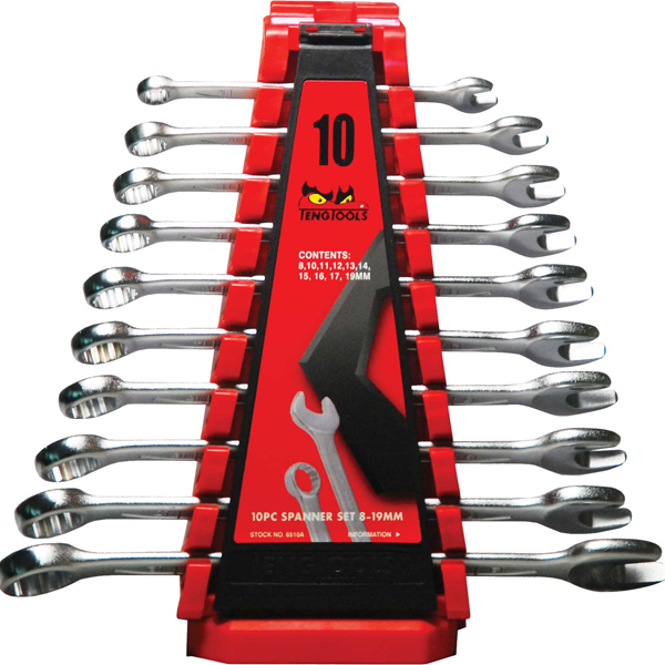 10 Piece Combination Spanner Set (Plastic Holder)